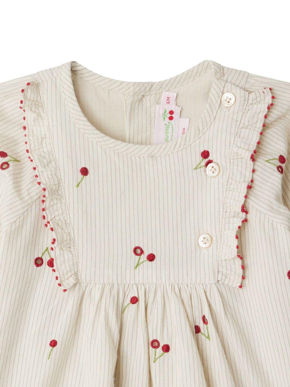 Abito per neonata Bonpoint beige con ruches - Image 2