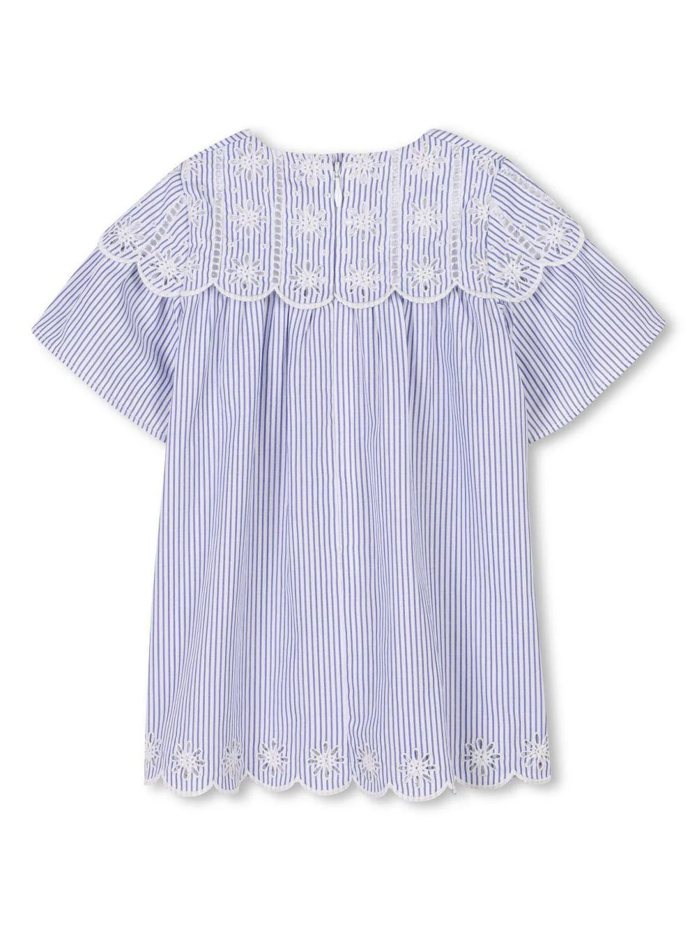 Abito per neonata Chloé Kids blu a righe con trama popeline - Image 2
