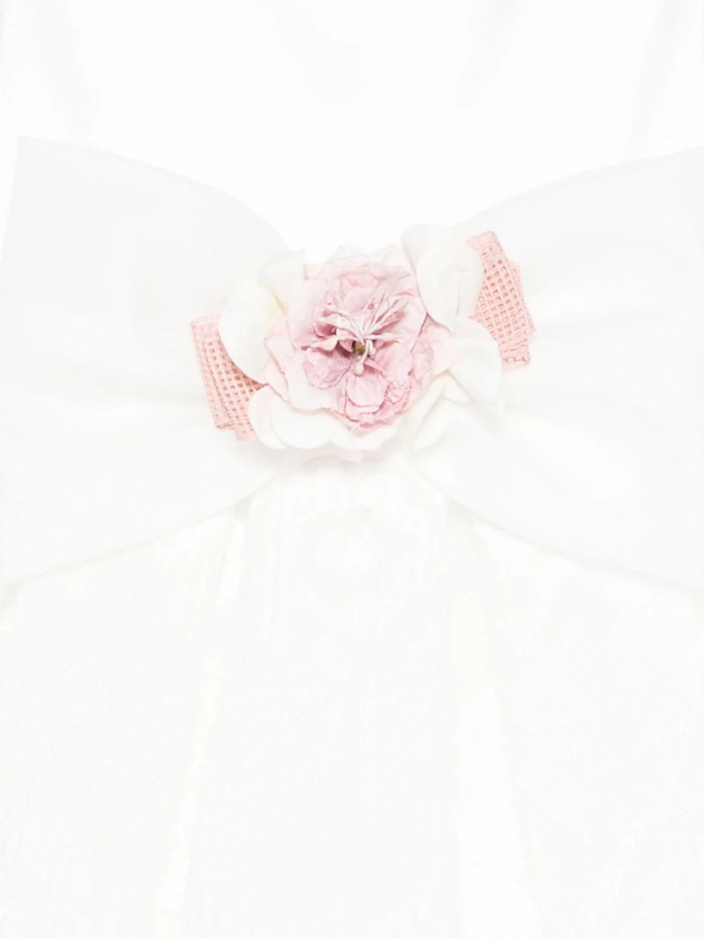 Abito per neonata Colorichiari bianco con applicazione fiori - Image 2
