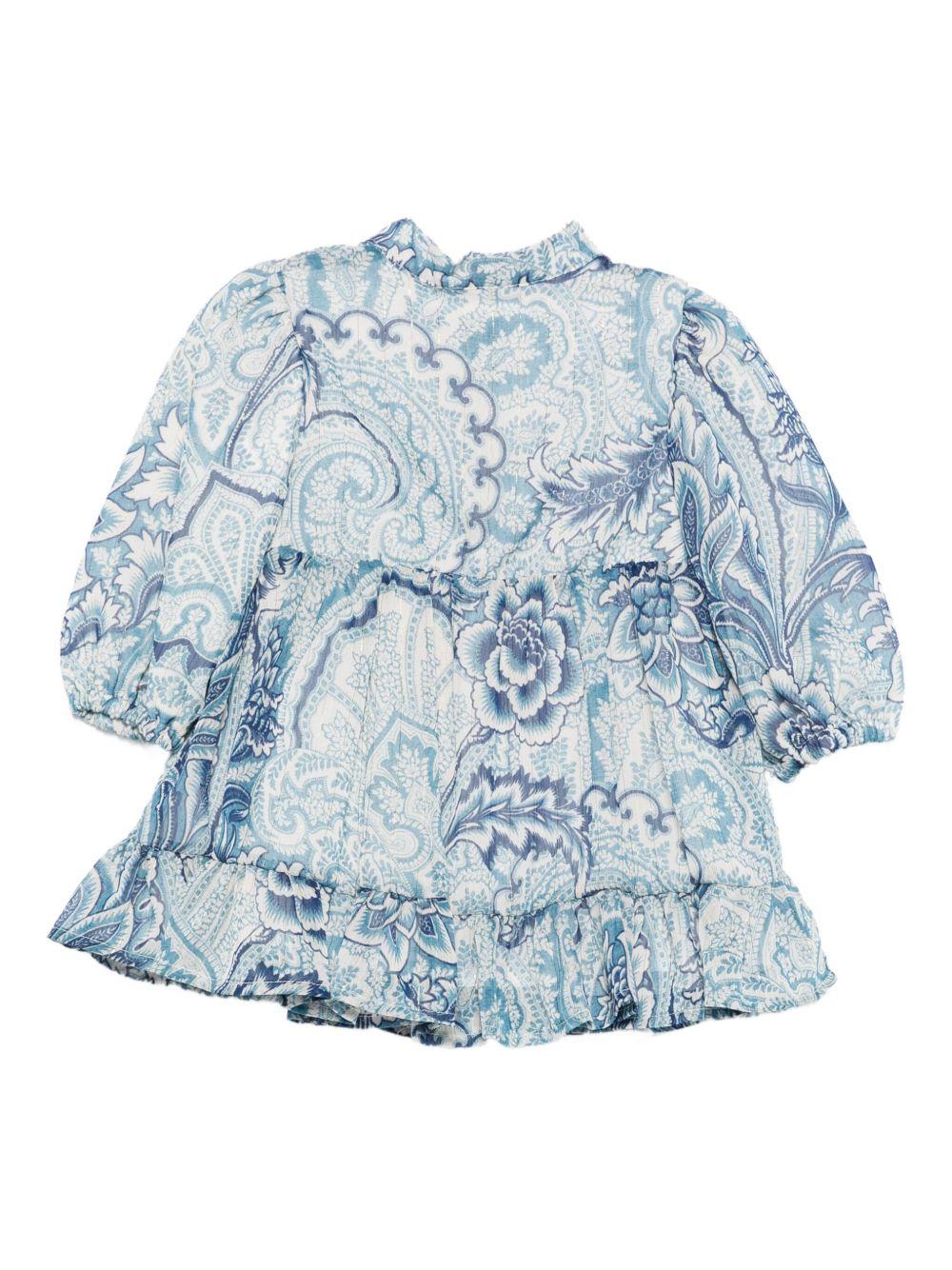 Abito per neonata Etro Kids azzurro con motivo paisley - Image 2