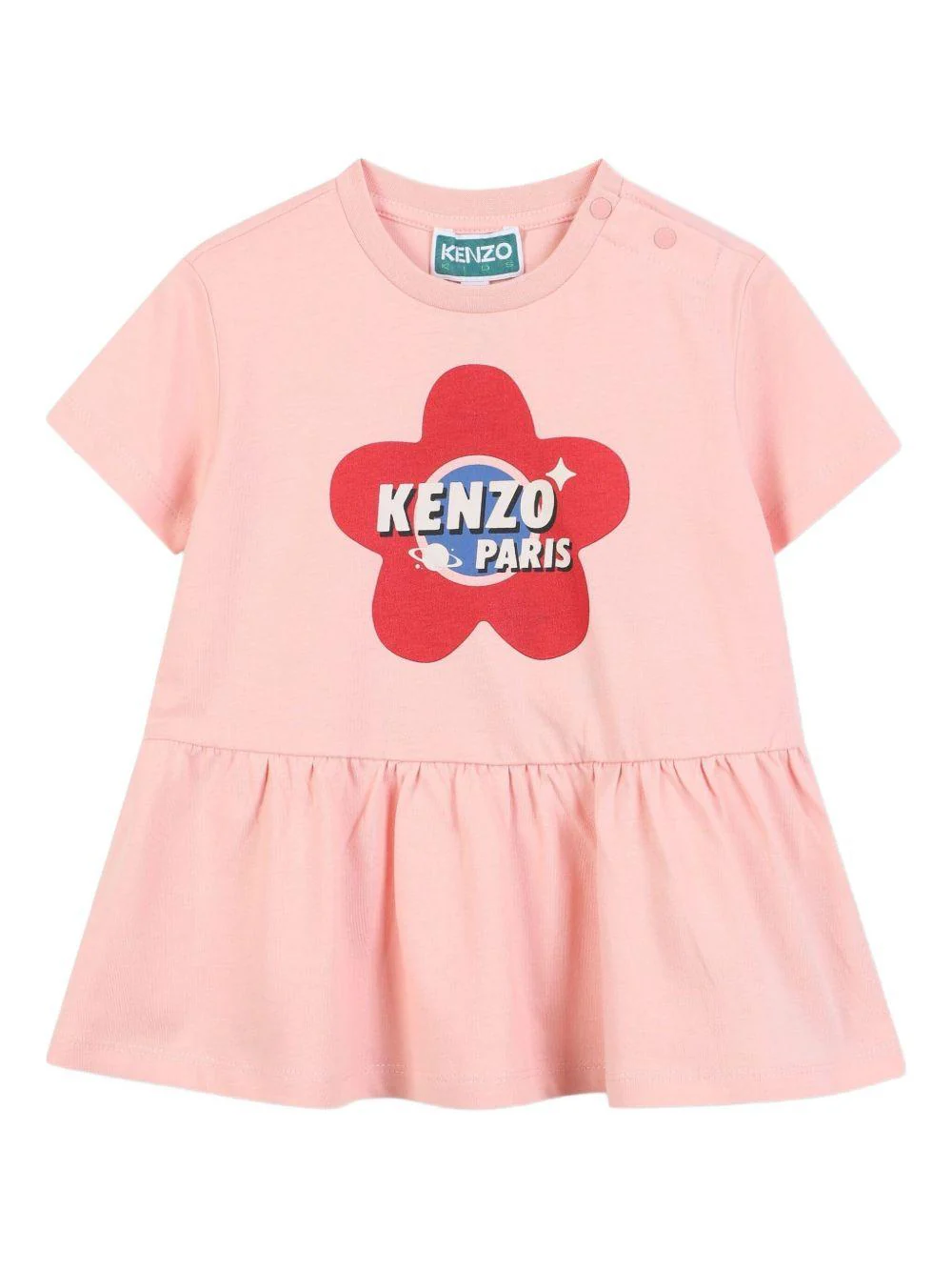 Abito per neonata Kenzo Kids rosa con stampa a fiori
