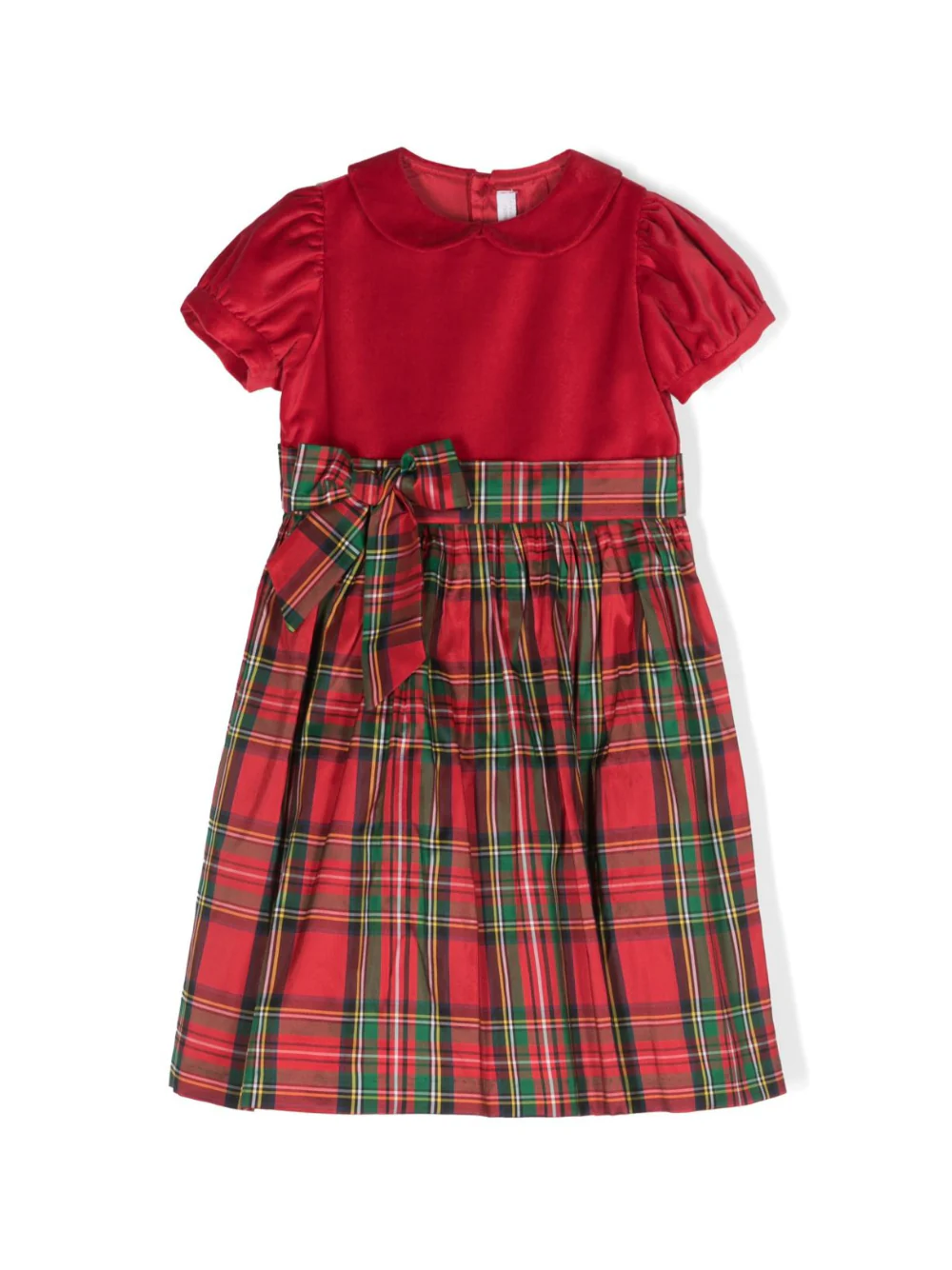 Abito per neonata Mariella Ferrari rosso con motivo tartan