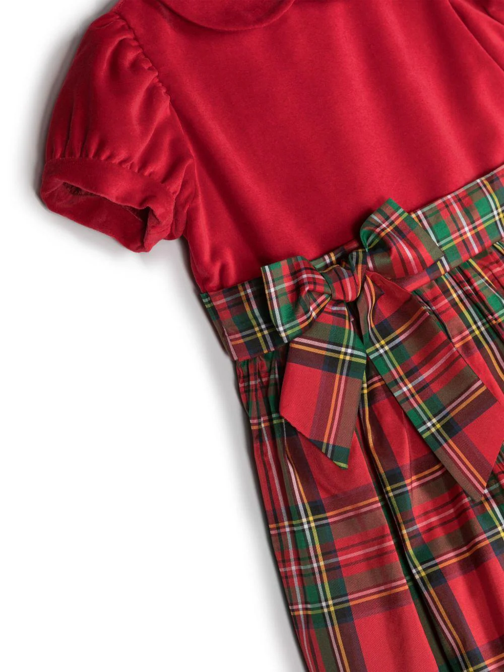 Abito per neonata Mariella Ferrari rosso con motivo tartan - Image 2
