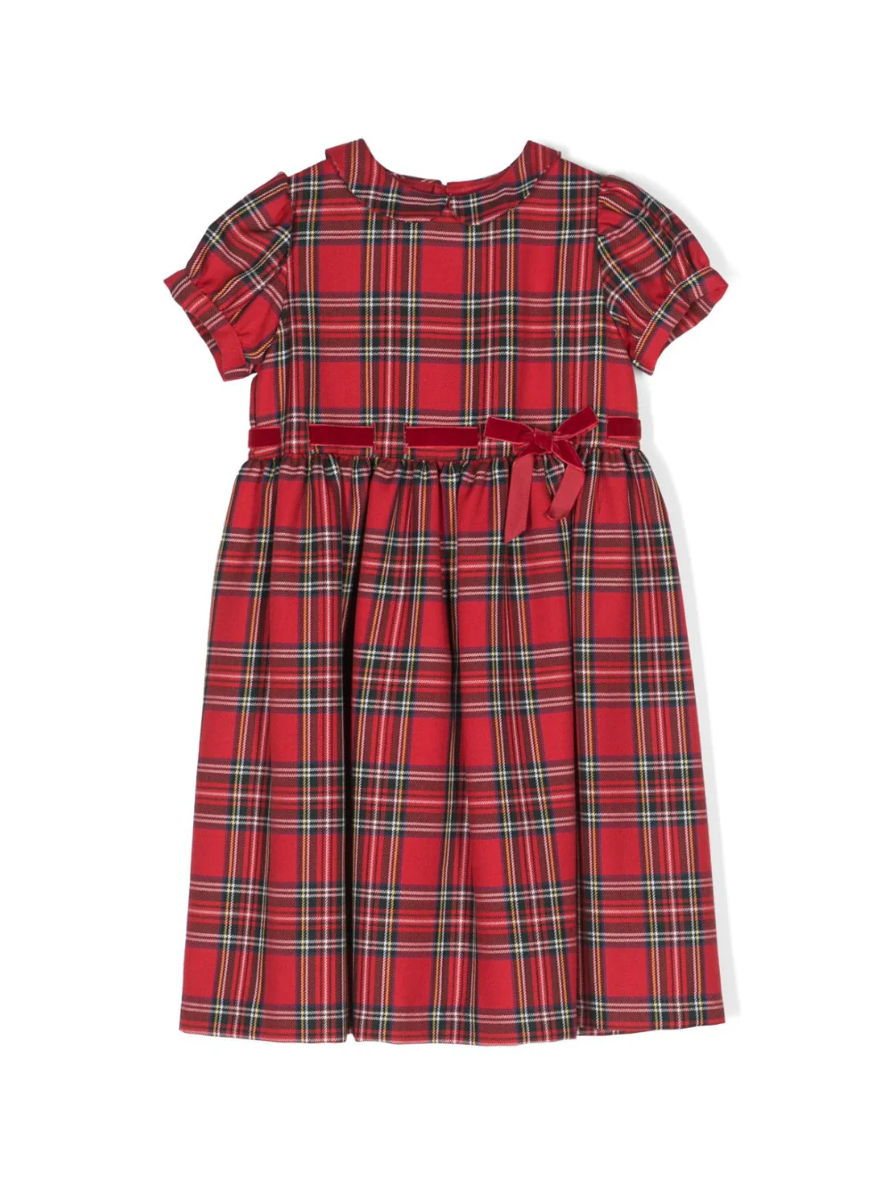 Abito per neonata Mariella Ferrari rosso con motivo tartan