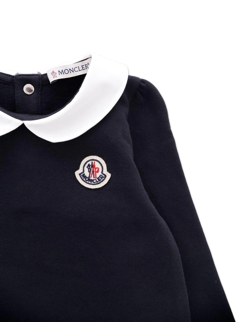 Abito per neonata Moncler Enfant blu con colletto alla Peter Pan - Image 3