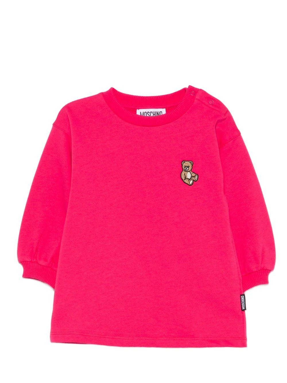Abito per neonata Moschino Kids fucsia con maniche a sbuffo
