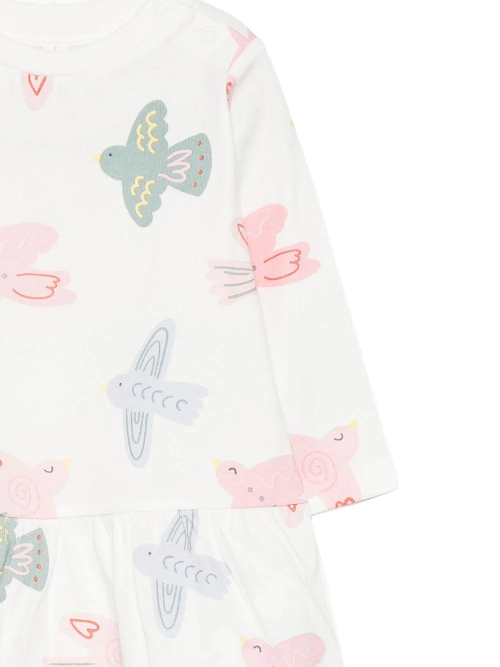 Abito per neonata Stella McCartney Kids bianco con gonna svasata - Image 3