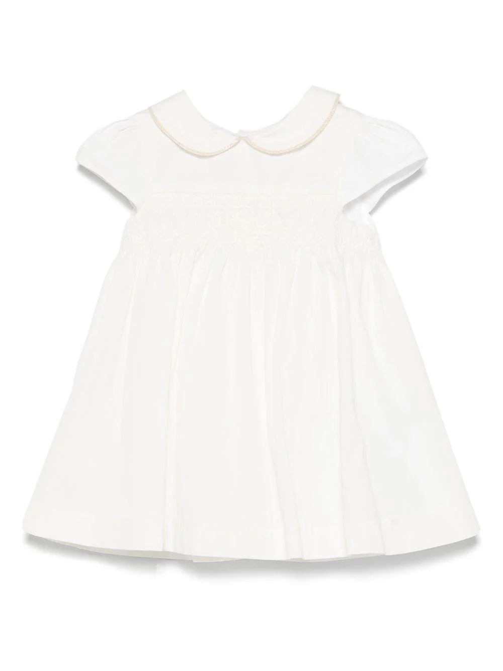 Abito per neonata Versace Kids bianco con chiusura posteriore con bottone