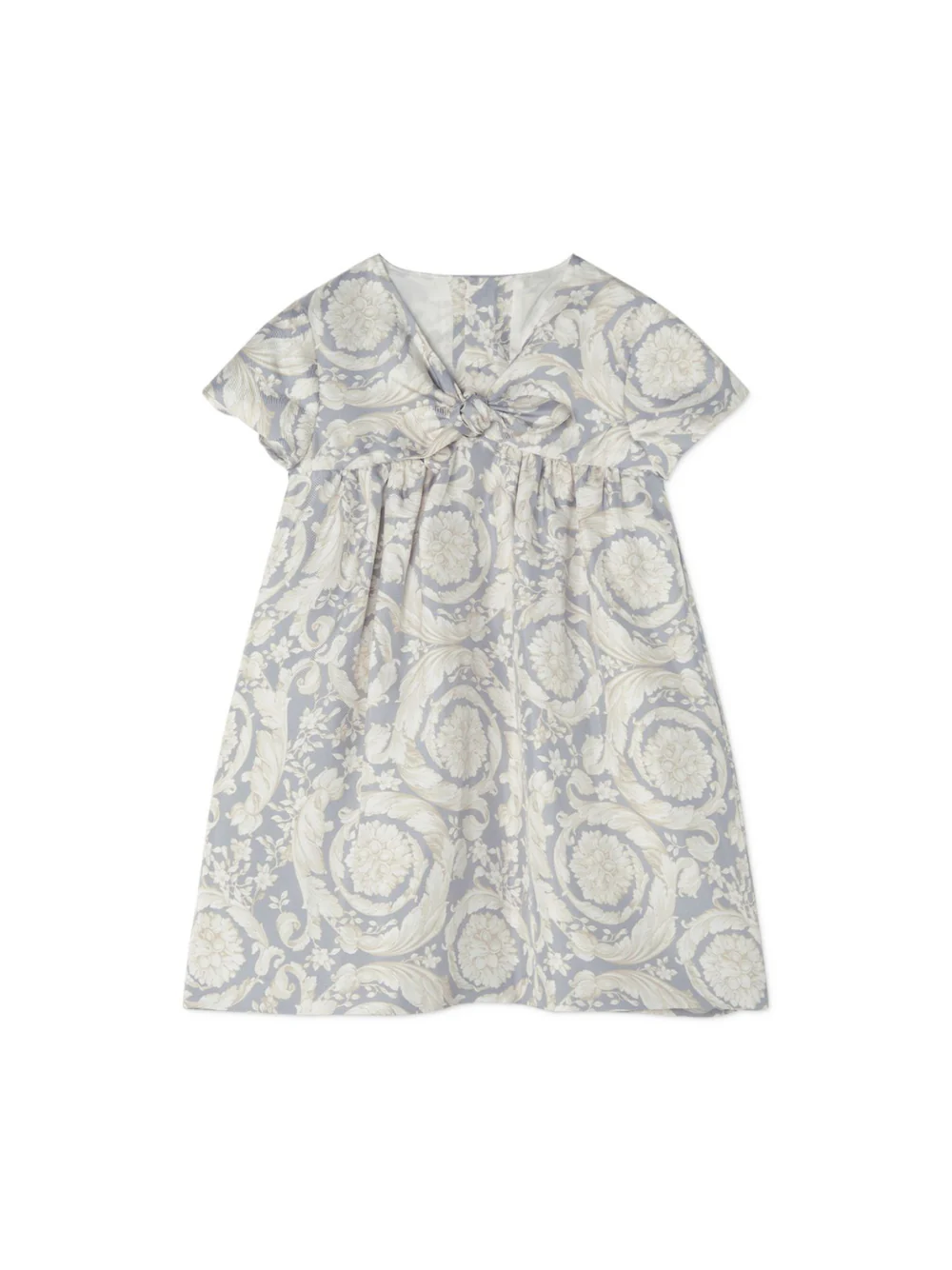 Abito per neonata Versace Kids grigio con stampa Barocco