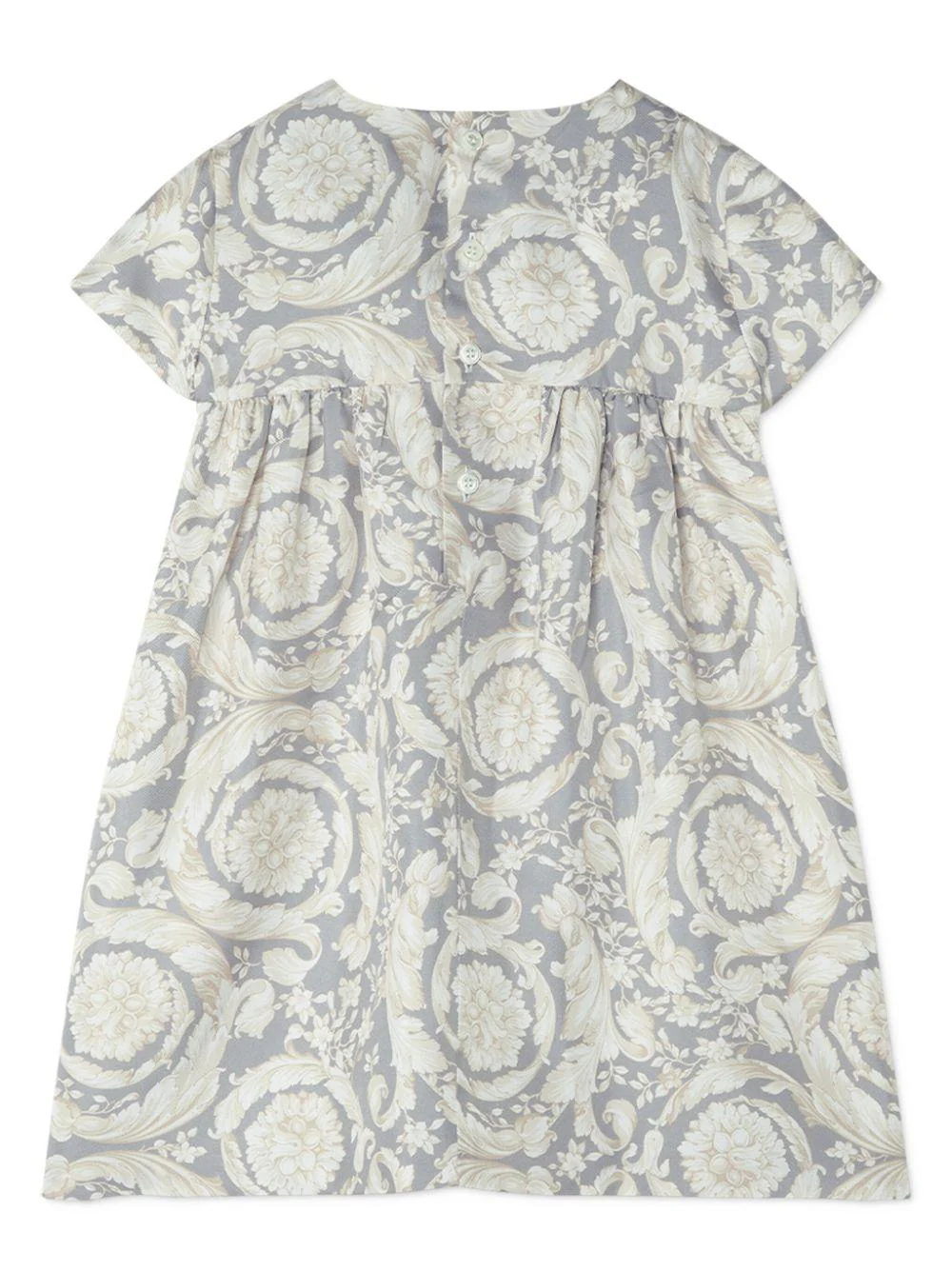 Abito per neonata Versace Kids grigio con stampa Barocco - Image 2