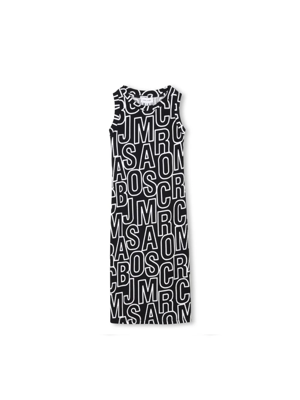 Abito smanicato con logo per bambina Marc Jacobs Kids nero con girocollo