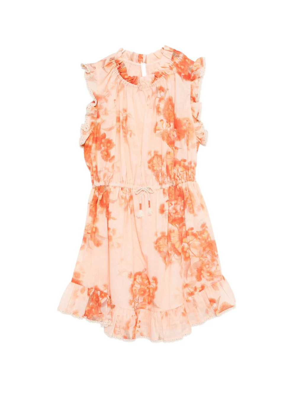 Abito Tallow per bambina ZIMMERMANN Kids arancione con stampa floreale
