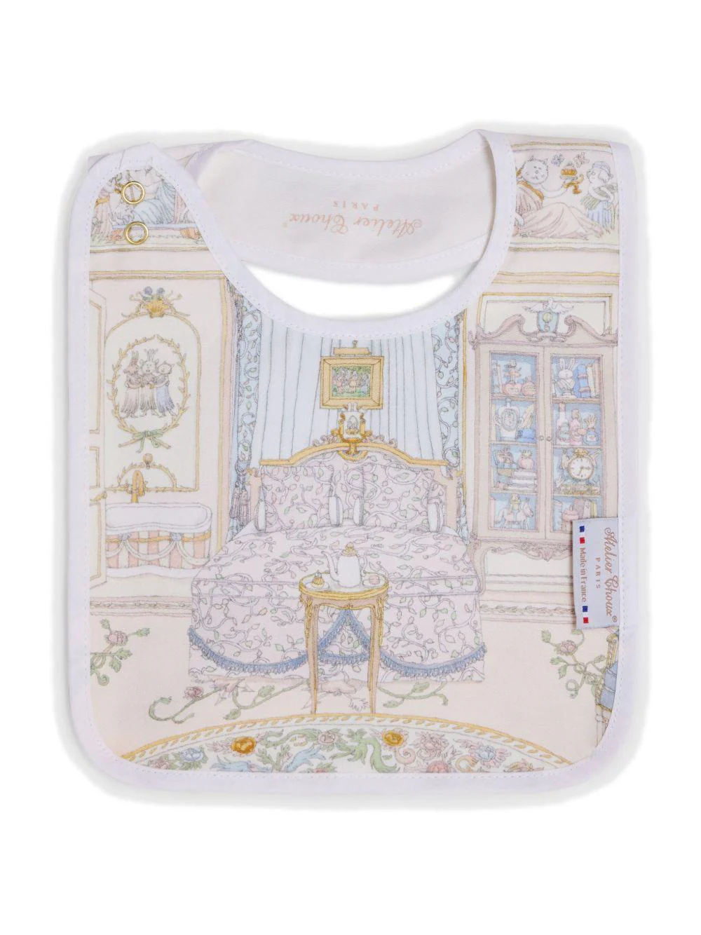 Bavaglino per neonati Atelier Choux bianco con stampa - Image 4