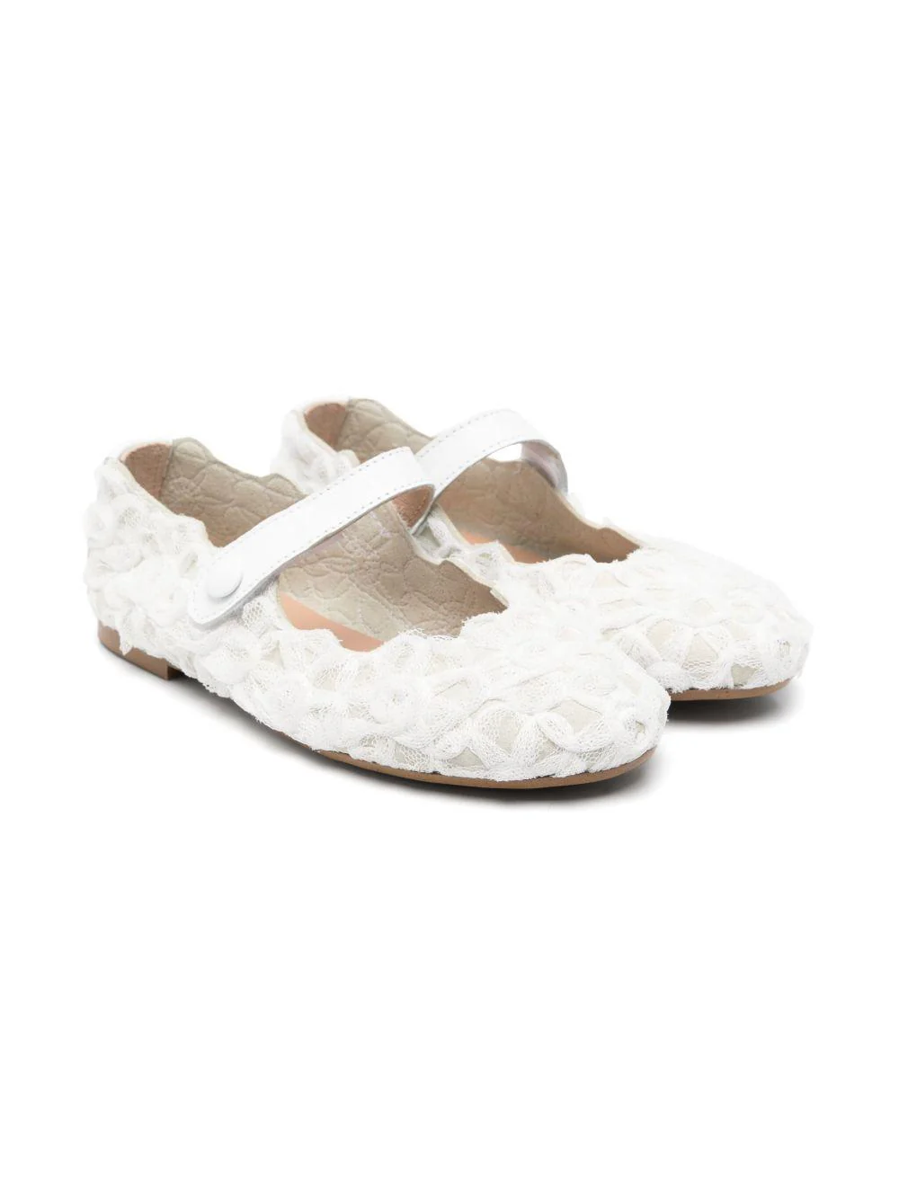 Ballerina per bambina Eli1957 bianco in tulle con chiusura laterale a strappo