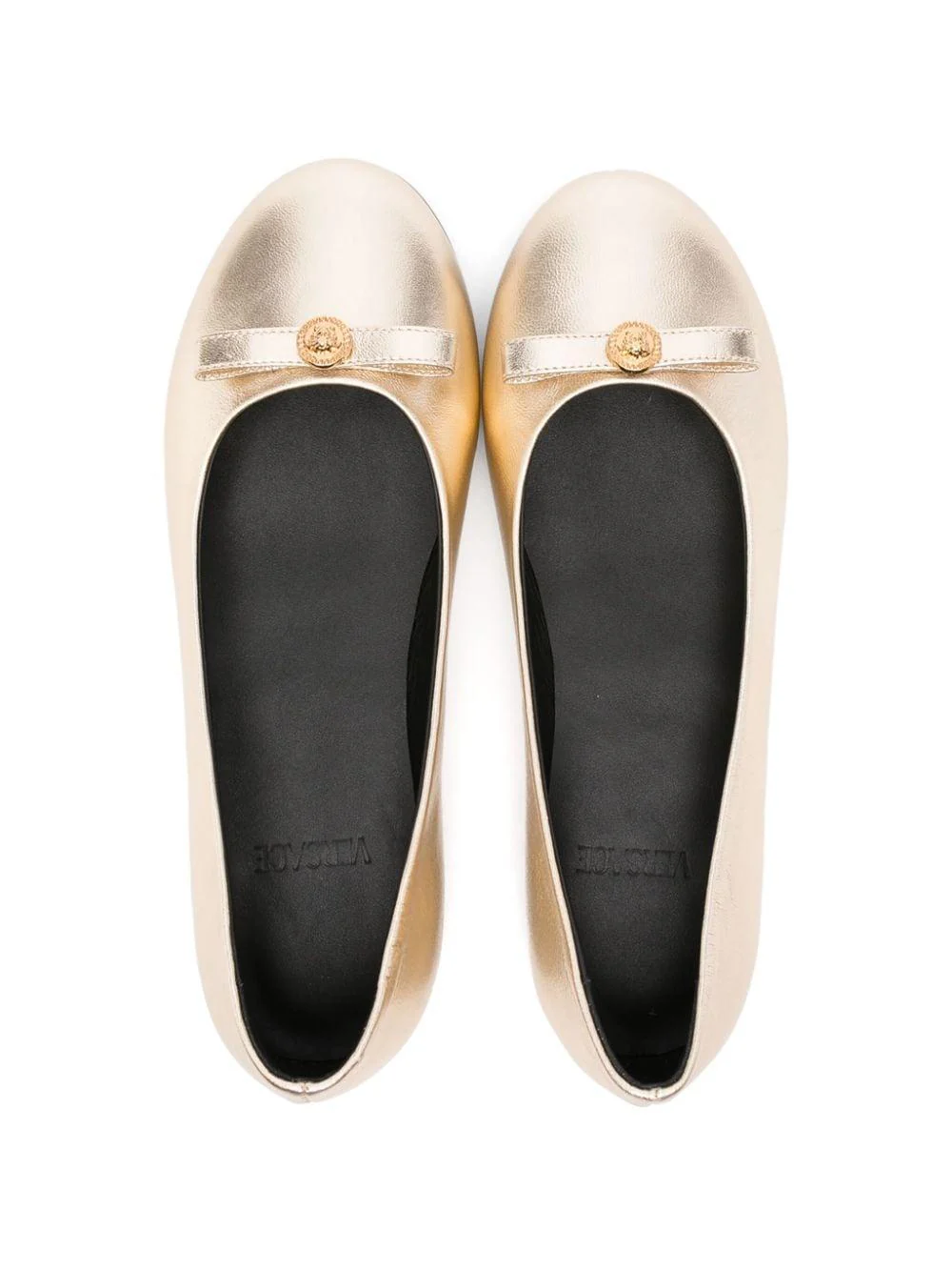 Ballerine con placca Medusa per bambina Versace Kids oro con punta tonda - Image 2