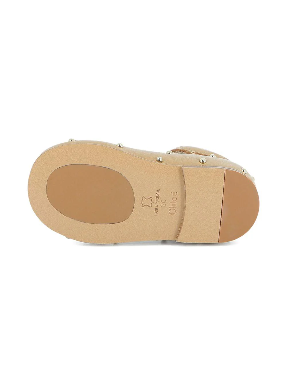 Ballerine per bambina Chloé Kids beige con orlo a smerlo - Image 3