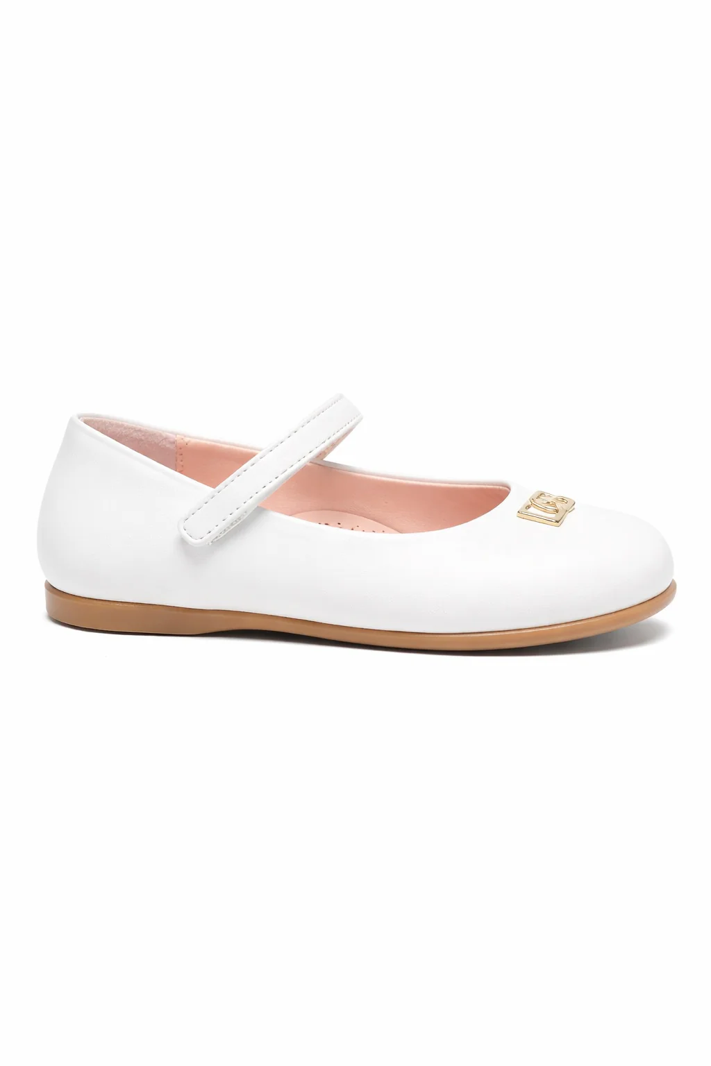 Ballerine per bambina Dolce & Gabbana Kids bianche con dettaglio logo dorato