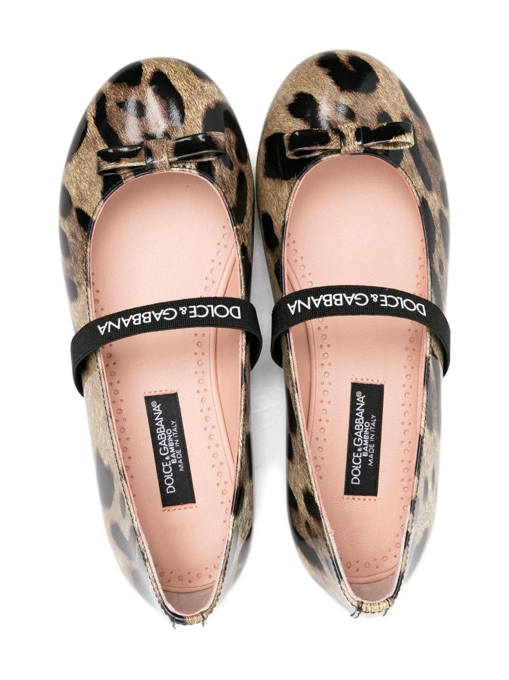 Ballerine per bambina Dolce & Gabbana Kids marrone con stampa leopardata - Image 3