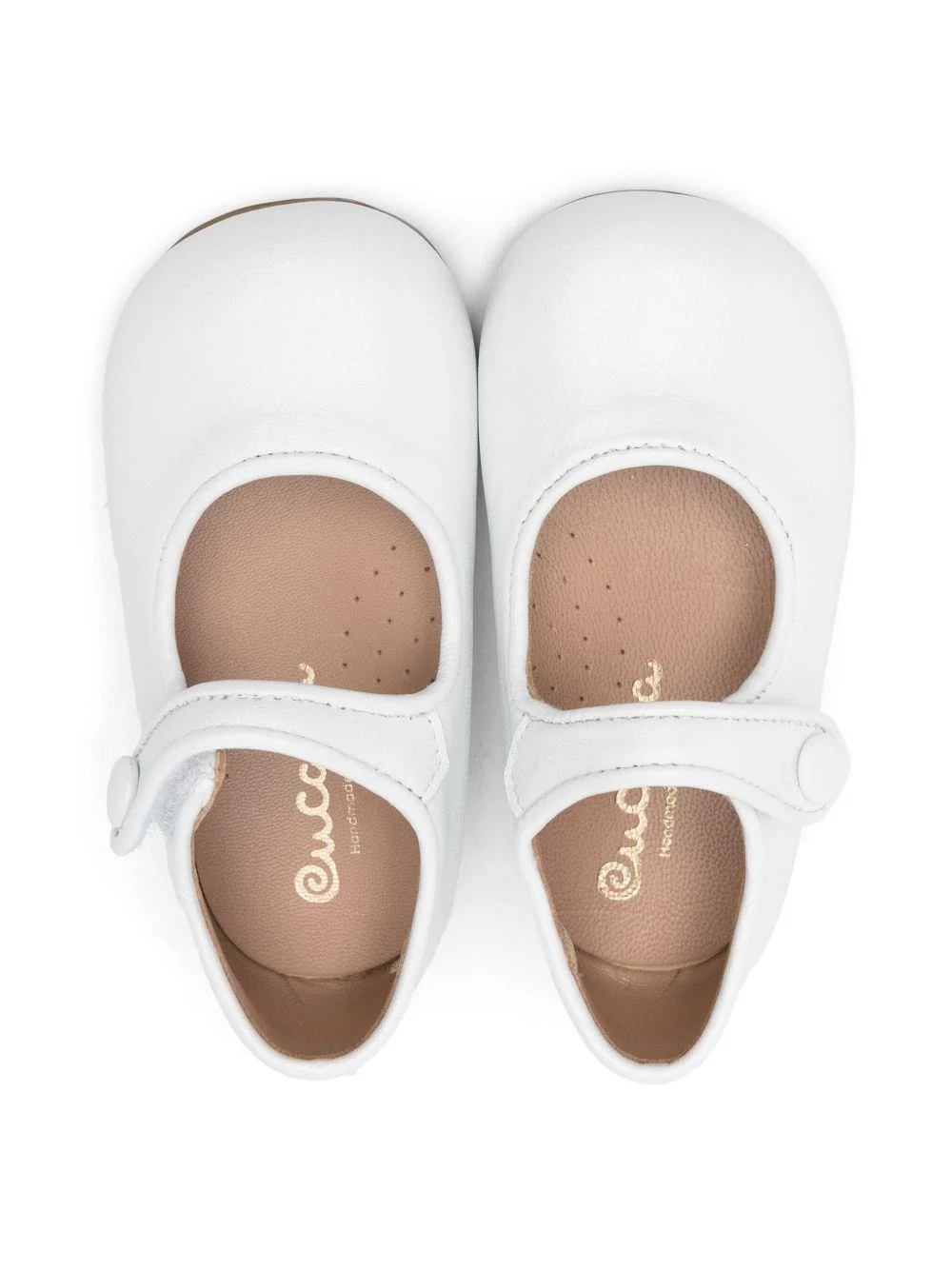 Ballerine per bambina Eli1957 bianco in pelle con cinturino con strappo - Image 2