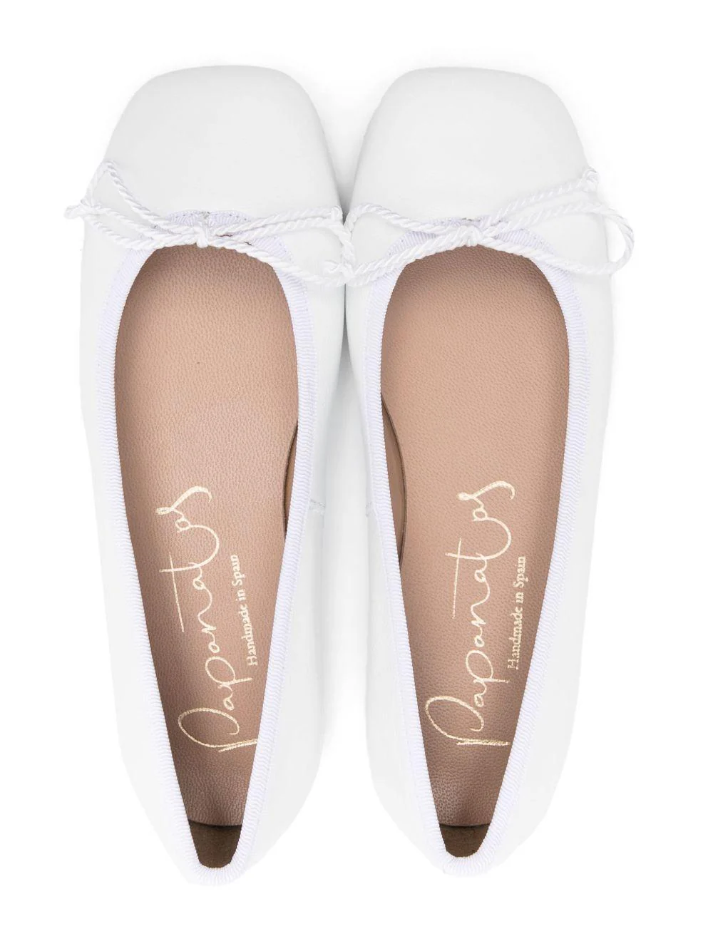 Ballerine per bambina Eli1957 bianco in pelle con soletta in pelle con logo e punta quadrata - Image 3