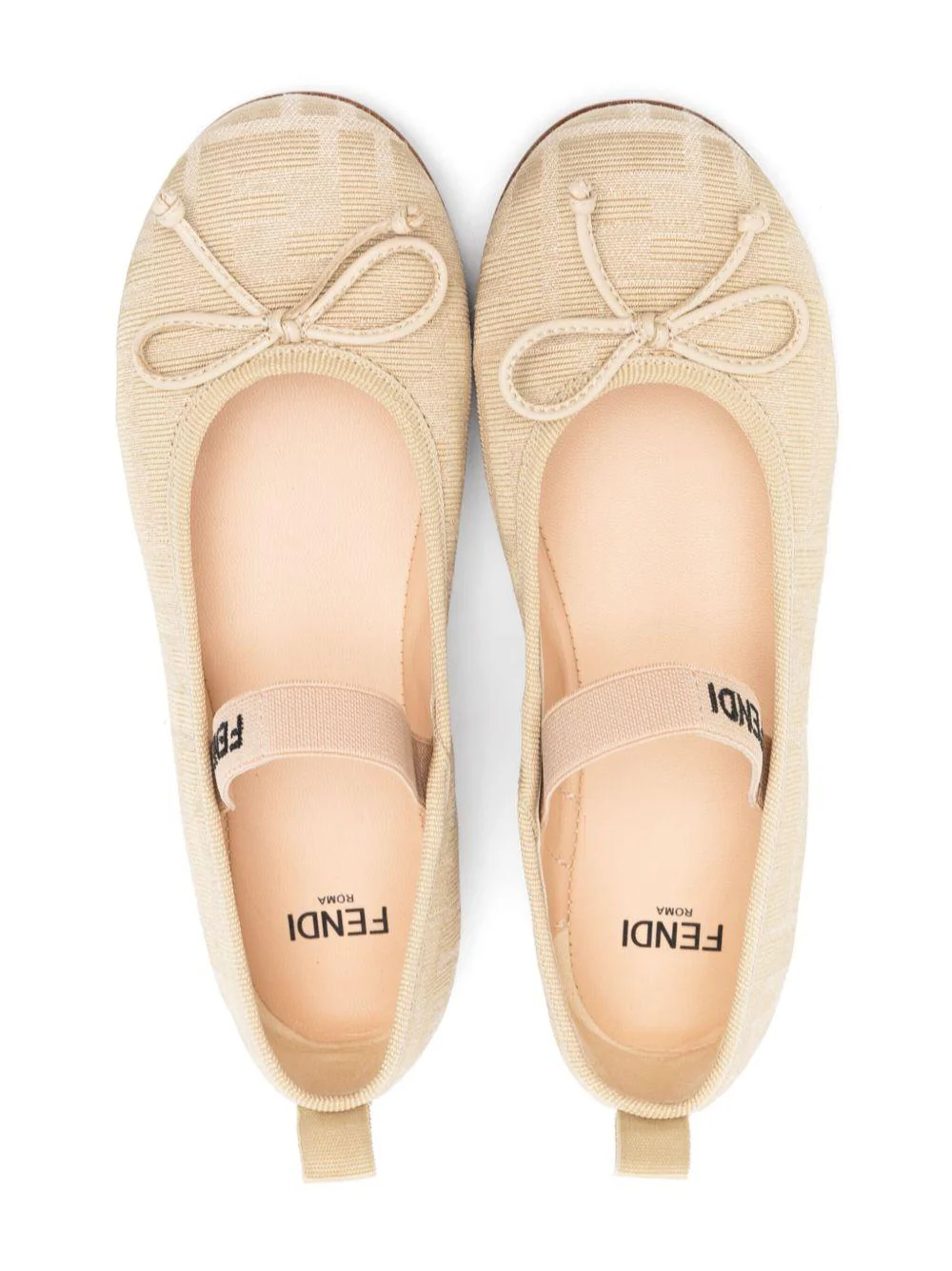 Ballerine per bambina Fendi Kids beige con motivo FF - Image 3