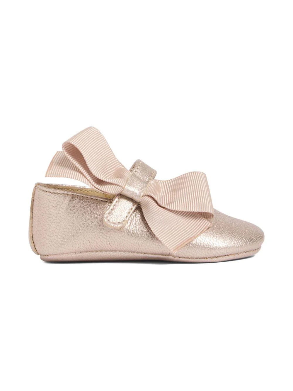 Ballerine per neonata Bonpoint oro rosa con fiocco grande - Image 2