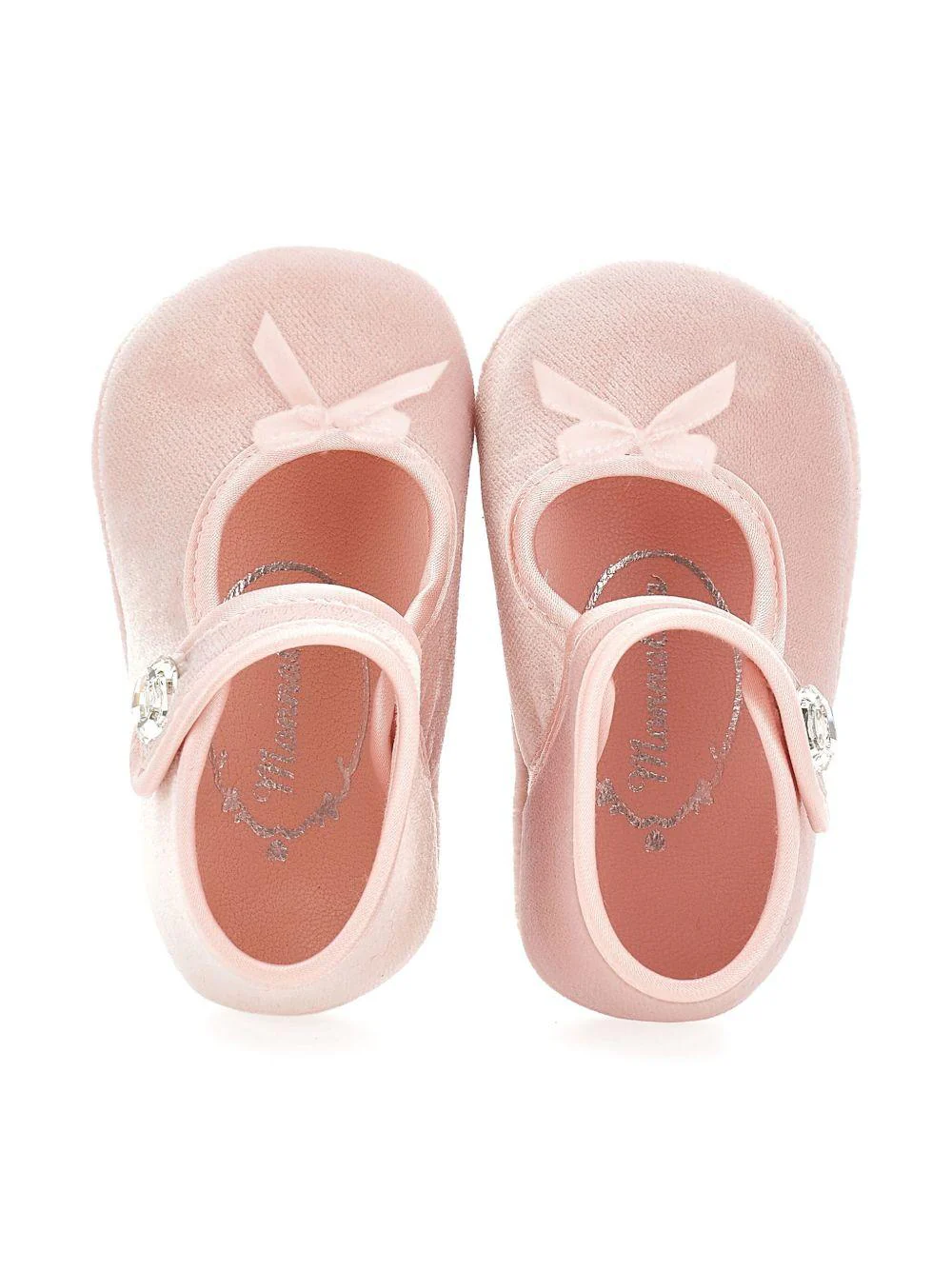 Ballerine per neonata Monnalisa rosa con cinturino Mary Jane - Image 2
