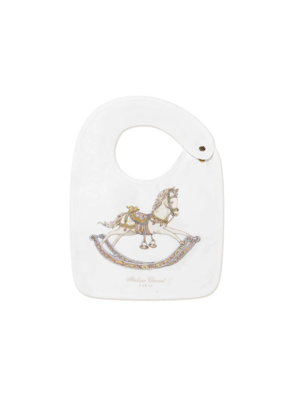 Bavaglino per neonati Atelier Choux bianco con stampa