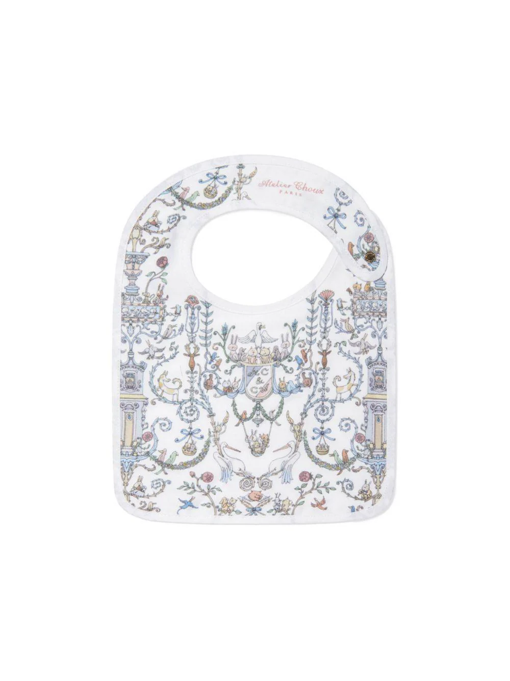 Bavaglino per neonati Atelier Choux bianco con stampa