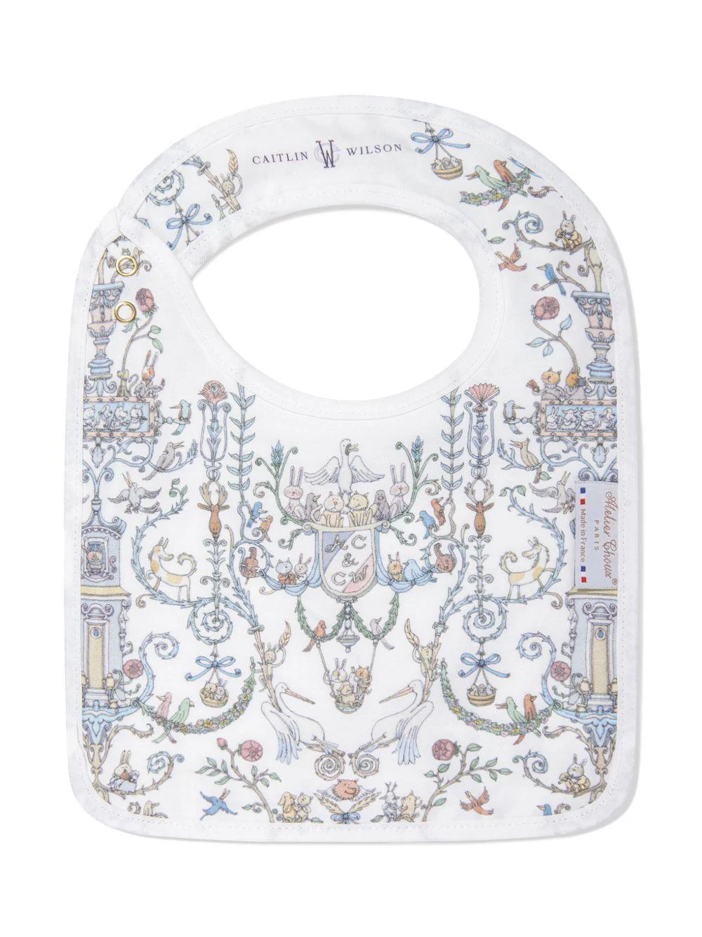 Bavaglino per neonati Atelier Choux bianco con stampa - Image 2