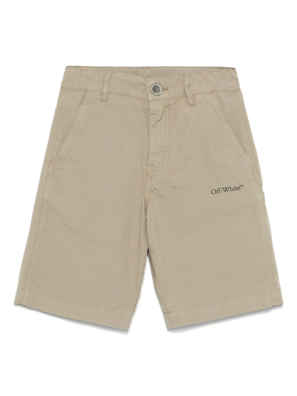 Bermuda con logo per bambino Off-White Kids verde con due tasche posteriori