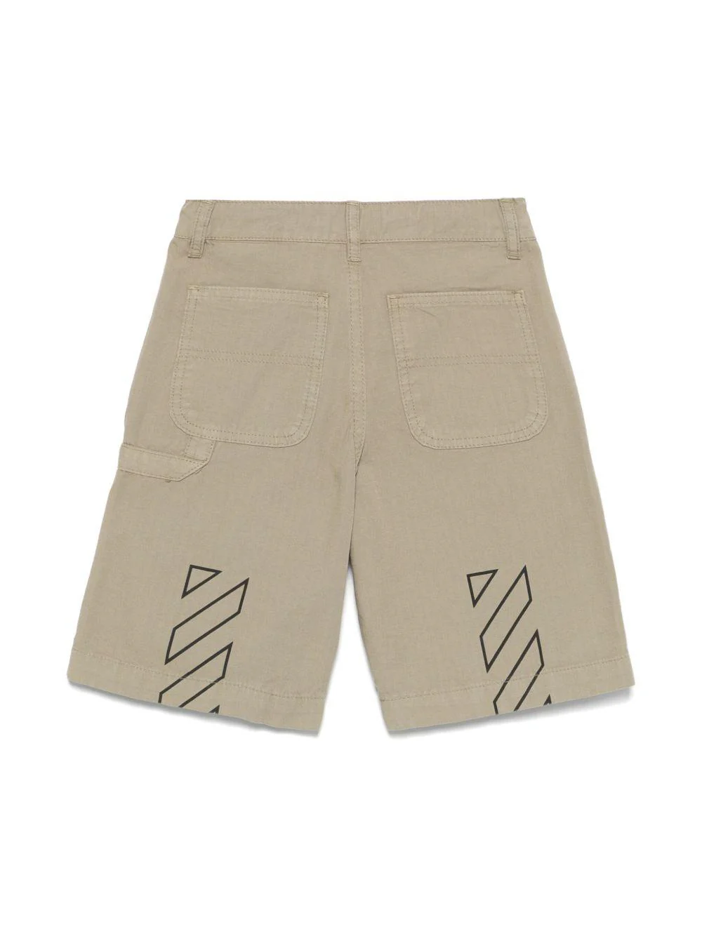 Bermuda con logo per bambino Off-White Kids verde con due tasche posteriori - Image 2