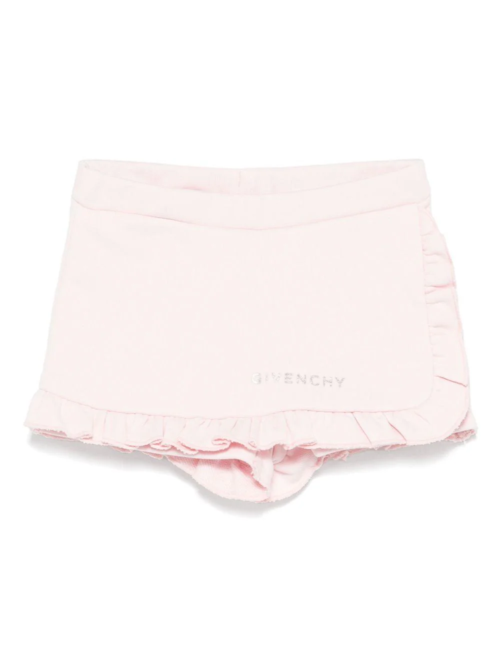 Bermuda con logo per neonata Givenchy Kids rosa con rifinitura con ruches