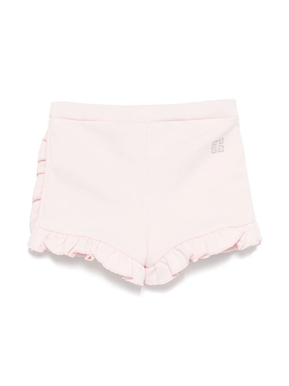 Bermuda con logo per neonata Givenchy Kids rosa con rifinitura con ruches - Image 3