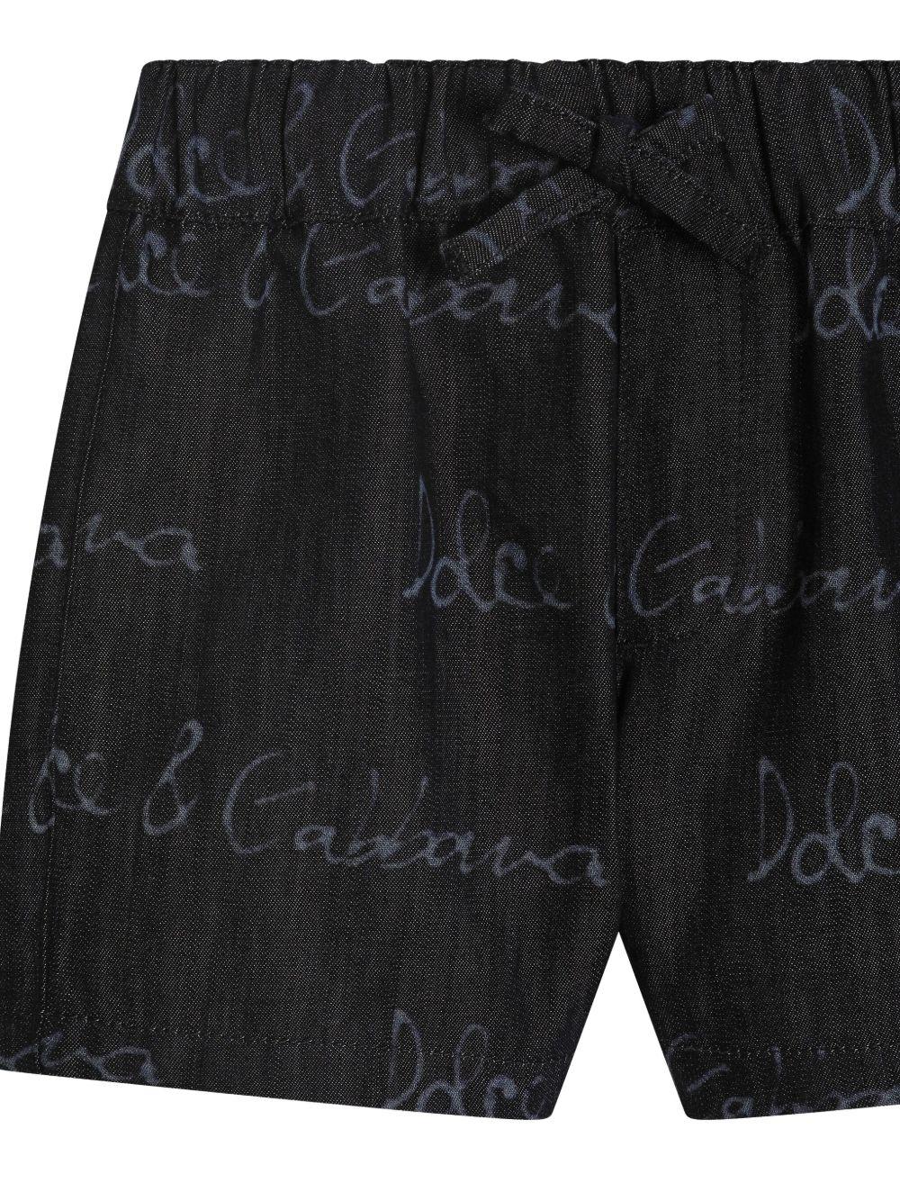Bermuda con logo per neonato Dolce & Gabbana Kiids blu con tasca posteriore sagomata - Image 4