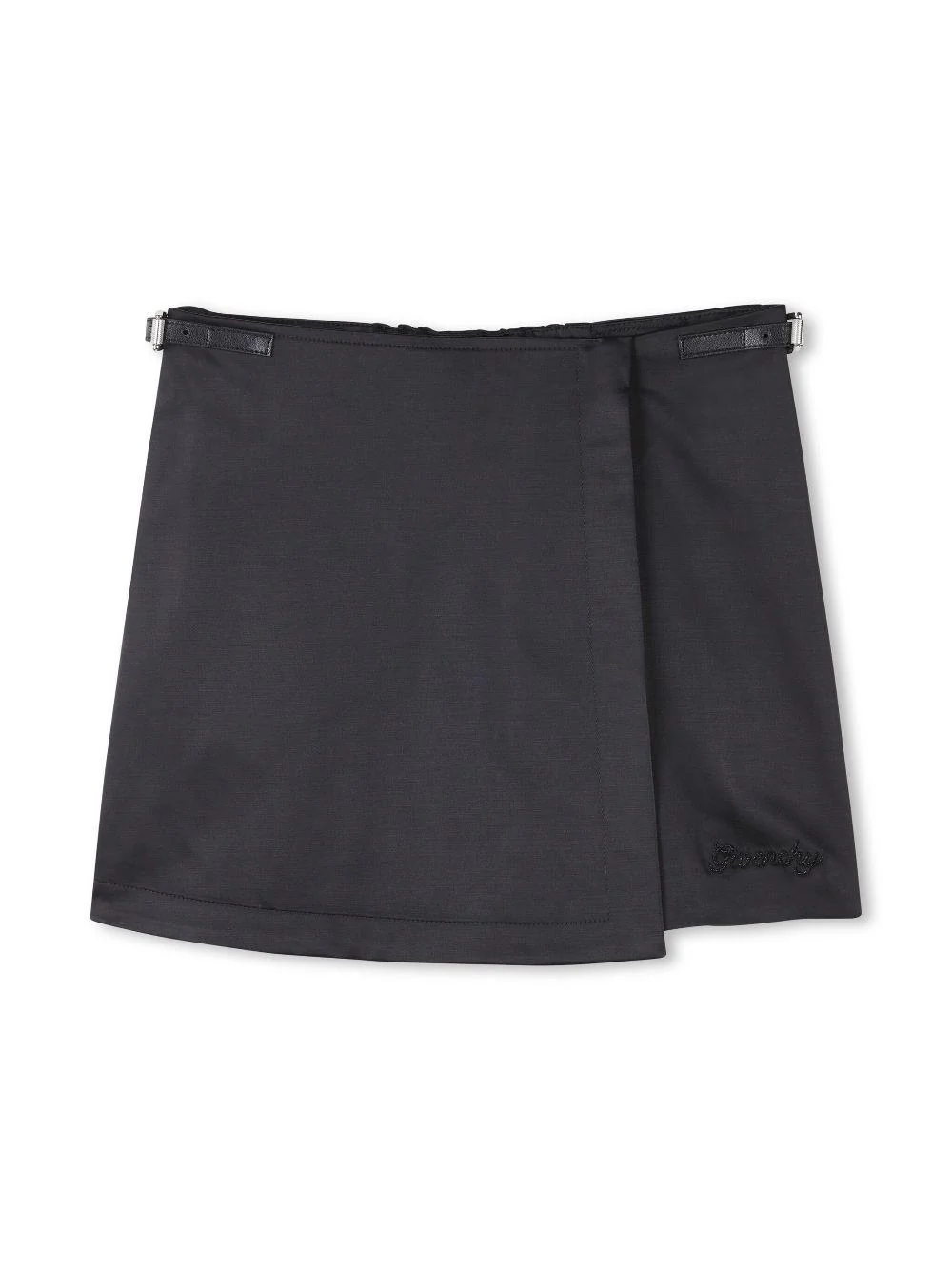 Bermuda con ricamo per bambina Givenchy Kids nero con tessuto in raso