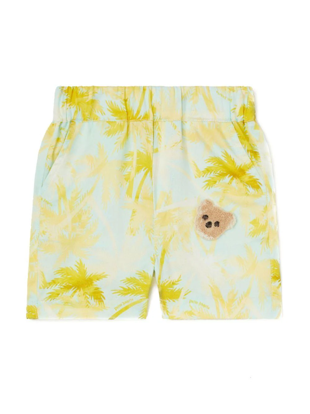Bermuda con stampa per neonato Palm Angels Kids verde con vita elasticizzata