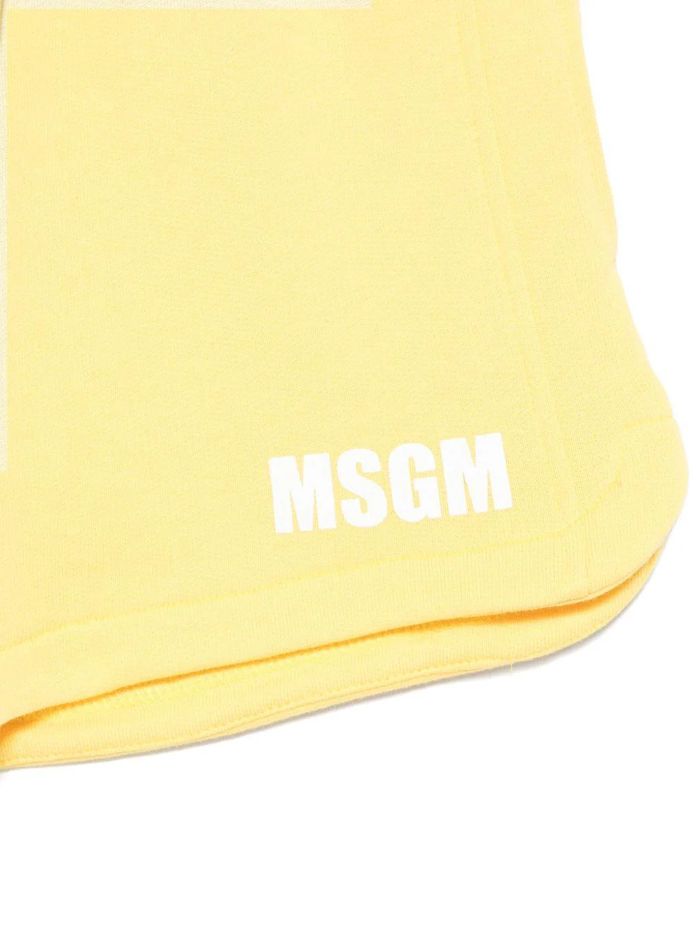 Bermuda per bambina MSGM Kids giallo con applicazione posteriore con logo - Image 2