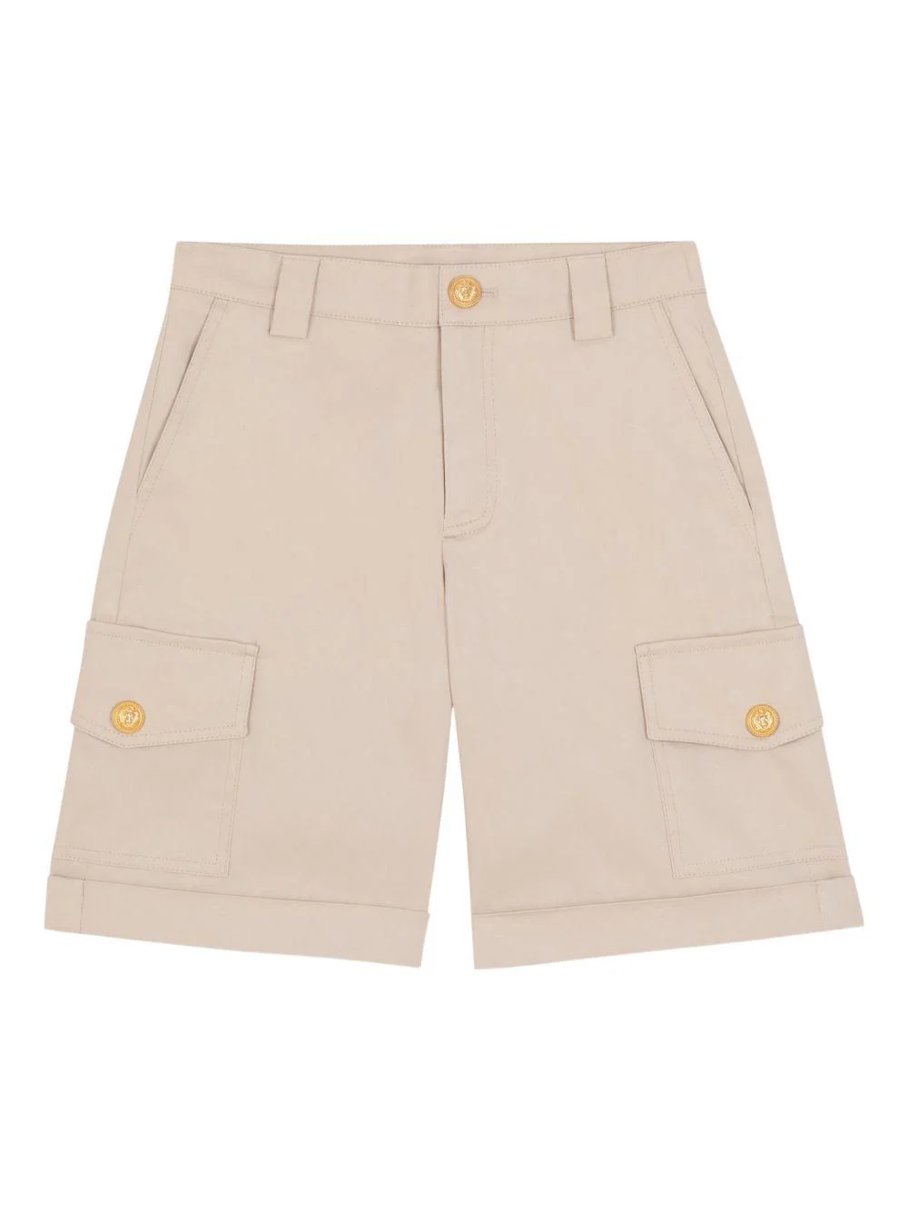 Bermuda per bambino Balmain Kids beige con bottoni color oro