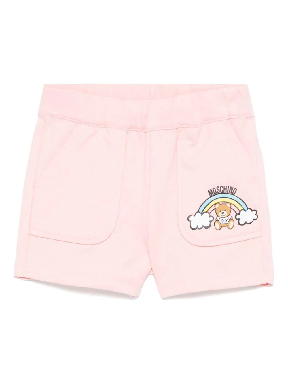 Bermuda per neonata Moschino Kids rosa con vita elasticizzata