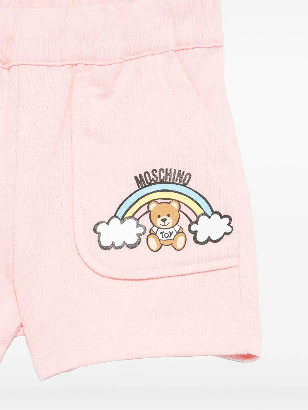 Bermuda per neonata Moschino Kids rosa con vita elasticizzata - Image 2