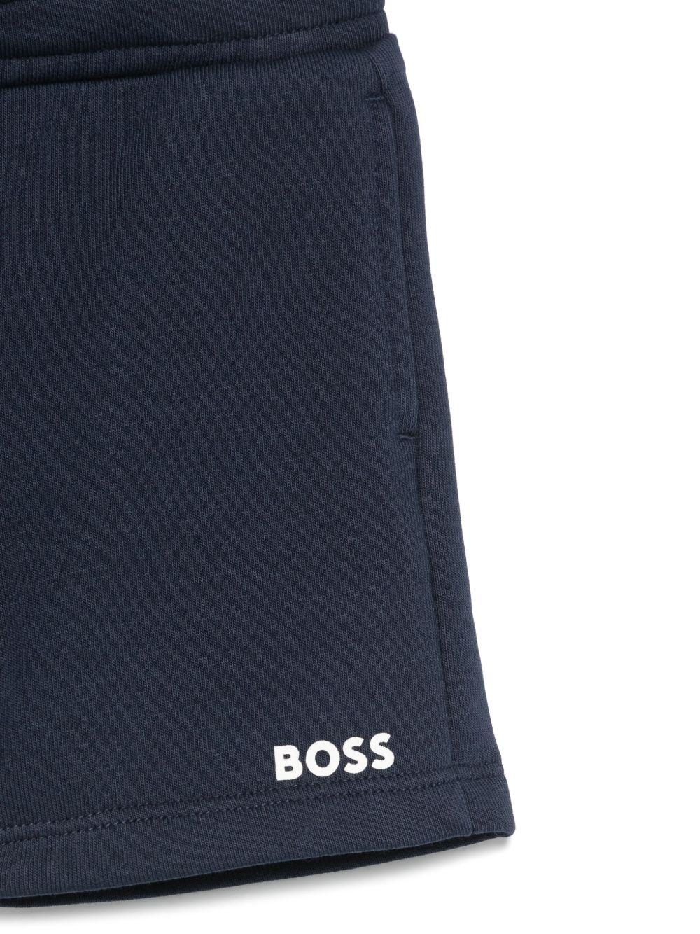 Bermuda per neonato Boss Kidswear blu con stampa con logo - Image 2