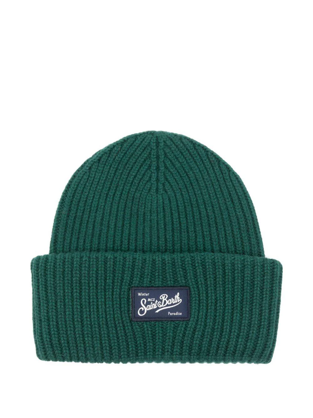 Berretto per bambini MC2 Saint Barth Kids verde con toppa con logo