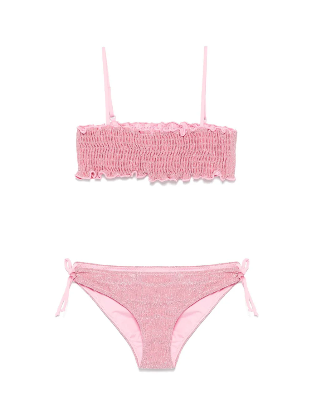 Bikini per bambina MC2 Saint Barth Kids rosa in lamé