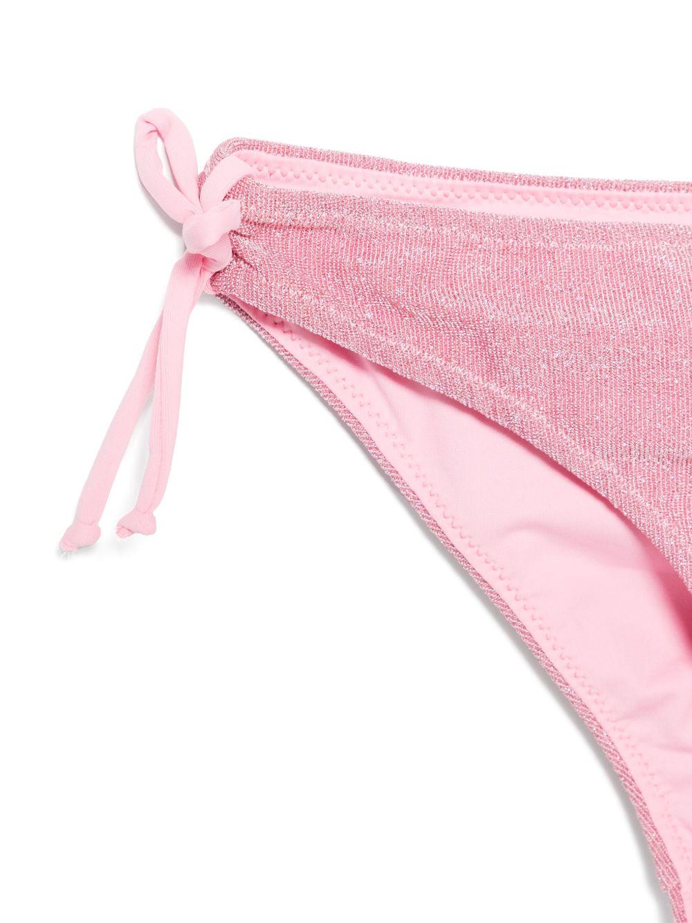Bikini per bambina MC2 Saint Barth Kids rosa in lamé - Image 2