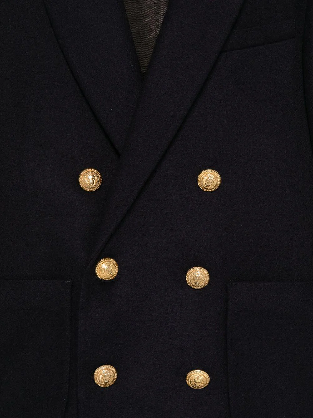 Blazer doppiopetto per bambino Balmain Kids blu con tasche applicate - Image 3