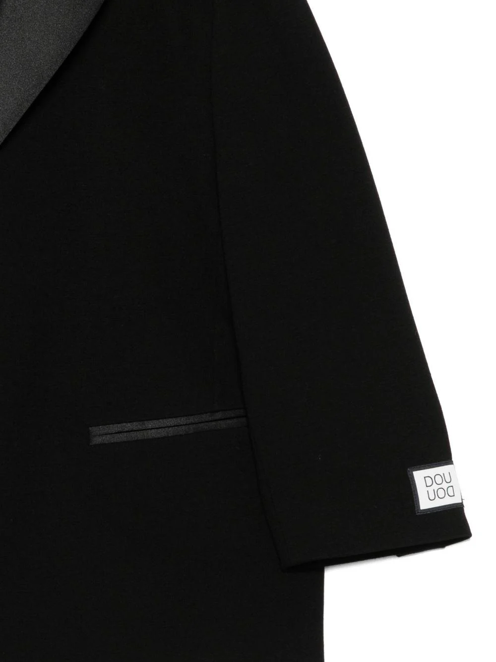 Blazer per bambina Douuod Kids nero a tre bottoni con revers classici - Image 2