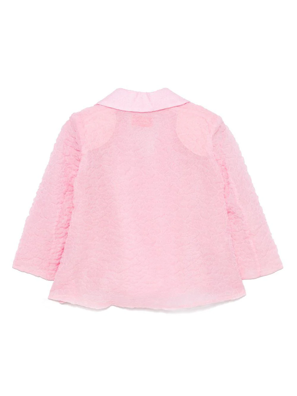 Blazer per bambina Vivetta rosa con chiusura frontale e tasca a filetto sul petto - Image 3