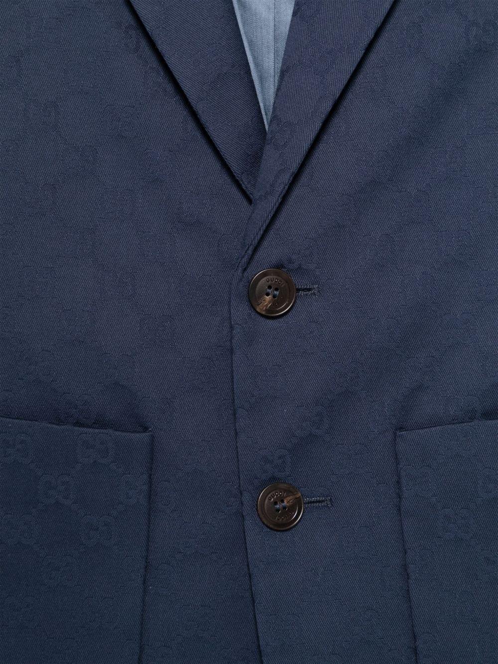 Blazer per bambino Gucci Kids blu con logo GG in cotone - Image 3