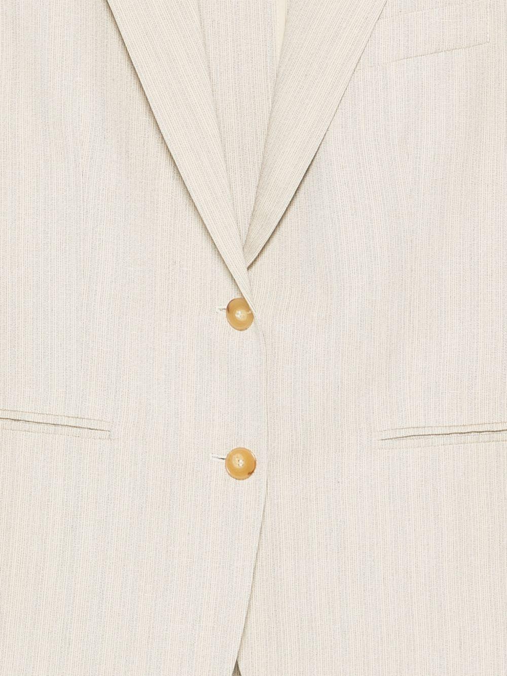 Blazer per donna Alyisi beige con design a righe - Image 3